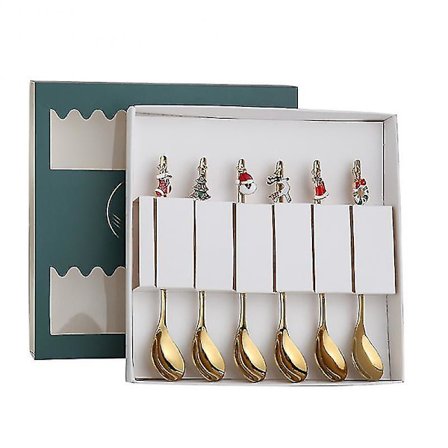 Joulukahvi lusikka haarukka sarjat maito tee sekoittaminen lusikka jälkiruoka tee lusikka riipuksella joulukoriste lahja keittiötarvikkeet