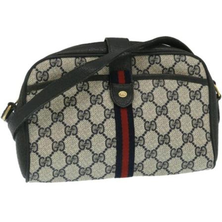 Gucci Vintage, Pre-owned Leather Shoulder Bag Blauw, Dames, Maat:ONE Size,leer