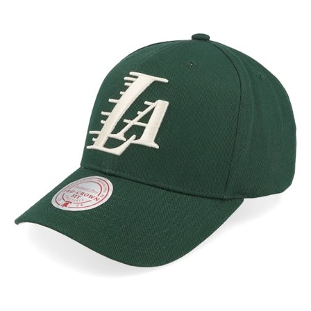 Mitchell & Ness - NBA Groen adjustable Cap - Los Angeles Lakers Green/Cream Pro Crown Green Adjustable @ Hatstore