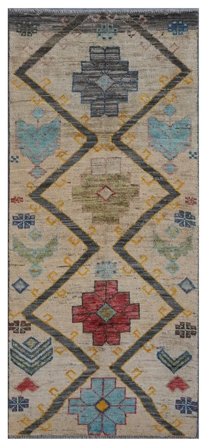 Berber Colourful Rug Modern Runner Brown/Black (Wool, Afghanistan)