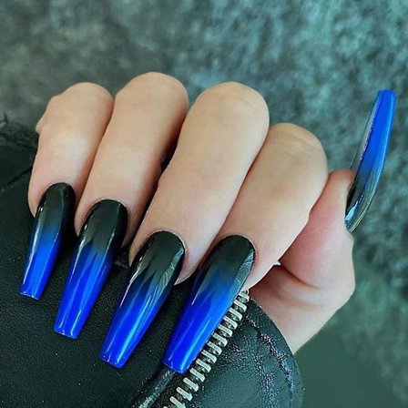 24 stk. Press-on Negler Kisteform for Kvinner, Ekstra Lange Løsnegler Lim-på Negler, Falske Negler