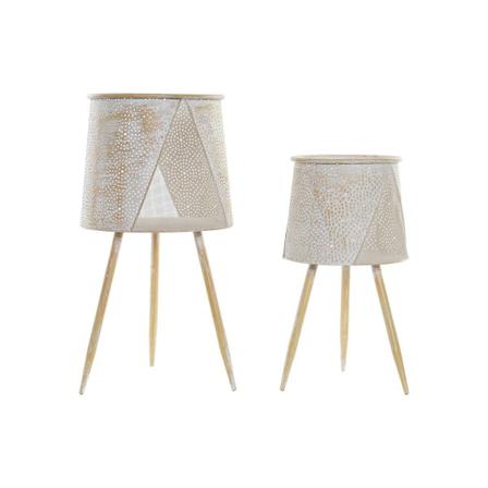 Krukset Dkd Home Decor Metall Brun Vit (27 X 27 X 52 Cm)