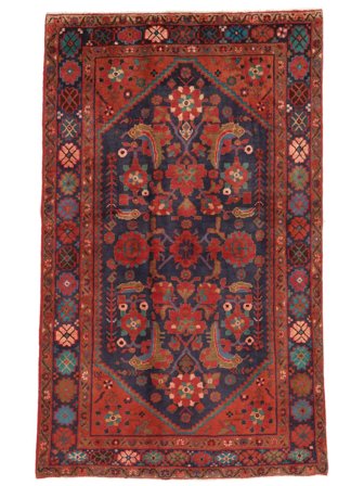 Hamadan Teppich 125X260 Dunkelrot/Schwarz Wolle, Persien/Iran
