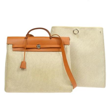 Hermès Vintage, Pre-owned Leather handbags Beige, Dames, Maat:ONE Size,leer