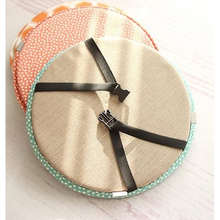 Rund Sittepute med Bånd 20-Tommer Pustende Krakk Putetrekk Tatami Pute Puter Kjøkken, Hjem, Kontor Stolpute med Bånd (Tan, 20)