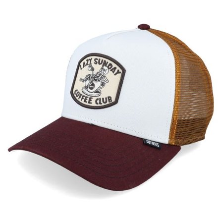 Djinns - Vit trucker Keps - Coffee Club White/Brown Trucker @ Hatstore