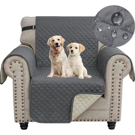 Sofaovertrekk med sete, vanntett sofaovertrekk med armlener, sklisikkert sofaovertrekk for katter, hunder, riper Grey individual