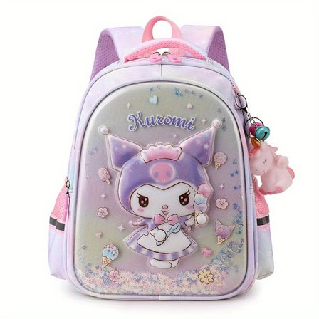 Sanrio Tegneserie Søt Kuromi Ryggsekk, Lett Student Skolesekk for Jenter[D]