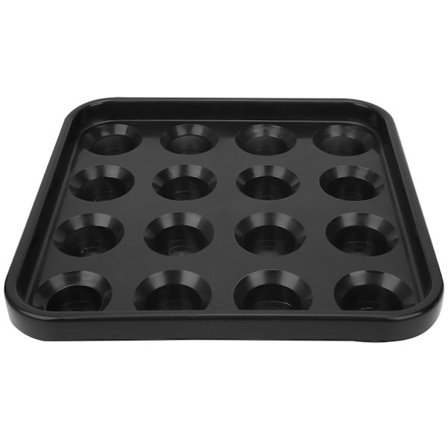 16 Huller Pool Snooker Billardkugle Opbevaringsholder Bakke Billardudstyr Tilbehør Sort