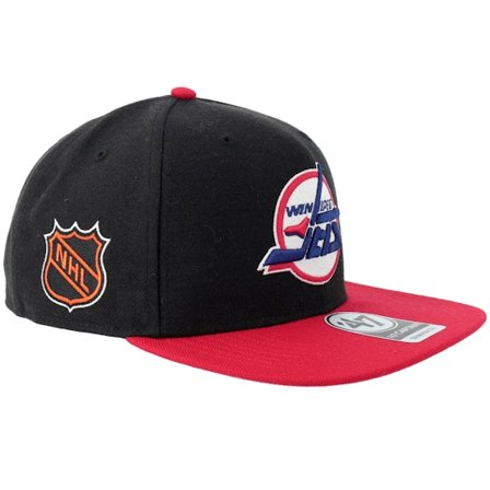 47 Brand - NHL Zwart snapback Cap - Hatstore Exclusive x Winnipeg Jets Sure Shot Two Tone Captain Black/Red Snapback @ Hatstore