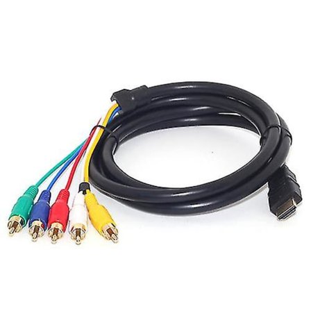 1,5 m HDMI-yhteensopiva uros - 5-RCA RGB audio/video AV-komponenttimuunnoskaapeli, kullattu