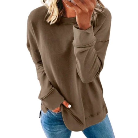 Hettegenser for kvinner høst/vinter 2022, tykk sweatshirt, løse, avslappede topper for kvinner med rund hals