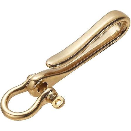 Elite Brass S-formet krokspenne og messingkjettingkrok Bilnøkkelring Beltekrok Nøkkelring Menn's lommebok kjede (gull) (1 stk)