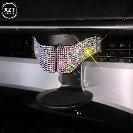 Universal Diamond Crystal Bilkopphållare Multifunktionell Bil Luftutsläpp Klämma Askkopp Papperskorg Vattenkokare Fäste Bil Dekoration| |