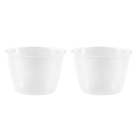 Plastmätkopp för ris, 120 ml, 2-pack, transparent vit