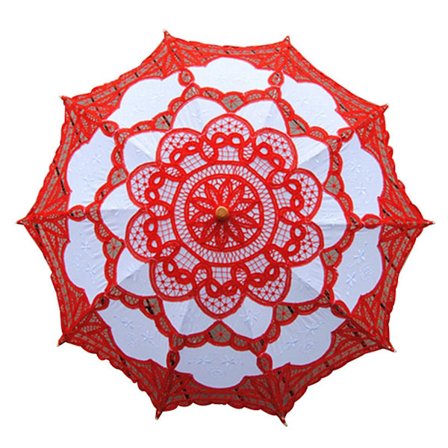 Handgjord Spets Parasoll Victoria Stil Solparasoll Med Lång Fotografering