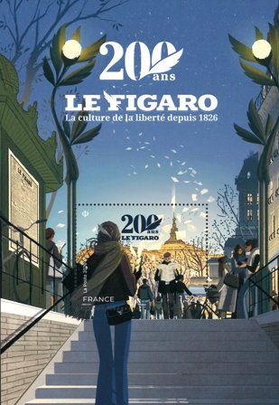 Frankrig - Le Figaro - Postfrisk miniark