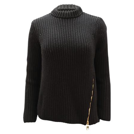 Salvatore Ferragamo Pre-owned Turtleneck Knit Wool Sort, Dame Vintage Overdele