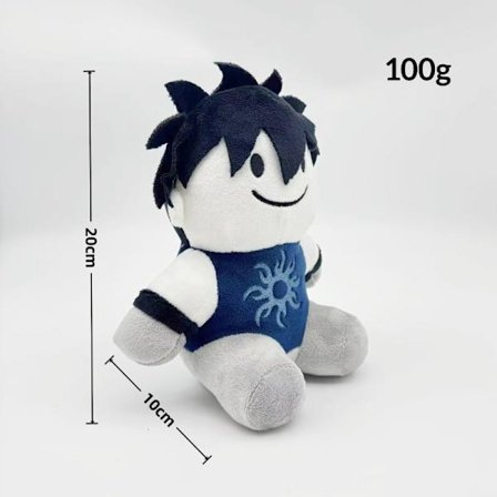 Gubby Plysjleketøy – Indie Spill Samleobjekt Myk Utstoppet Dukke for Fans**Blå og hvit sittende kube person