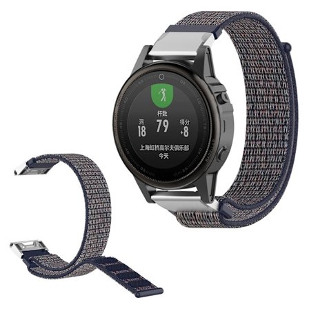 Garmin Fenix 6S / Fenix 5S Plus nylon loop Urrem - Marineblå