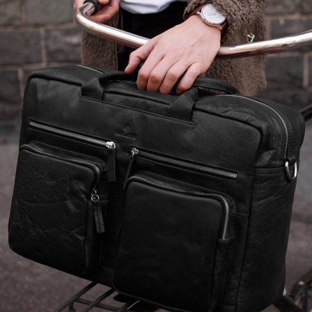 Montreal Combi Black Leather Travel Bag for Men - Leather bags