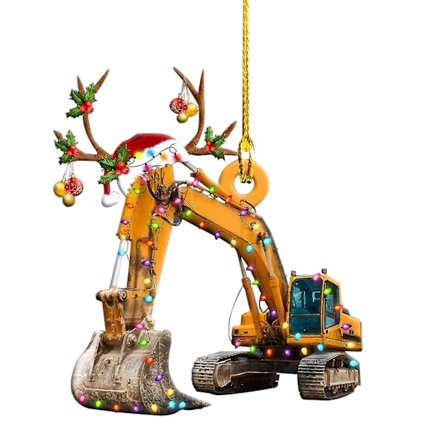 1 kpl Joulukuusenkoriste Ripustuskoriste Lahjatuote Henkilökohtainen Perhe Rauta Paloauto, Kaivinkone, Kaivinkone Riipus Yw1