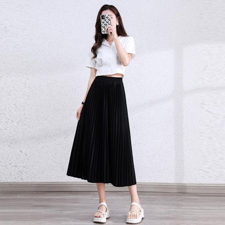 Massiv veckad kjol Elastisk kjol B B