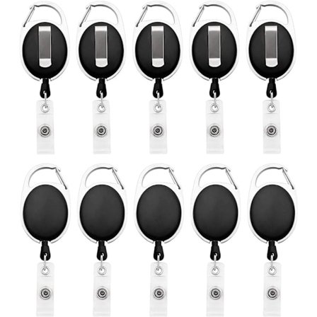 10 stk. Retraktable nøkkelringer Heavy Duty Karabinkrok Merkeholder ID-merkeholder med Retraktabel snor