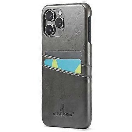 FIERRE SHANN Etui til iPhone 16 Pro Max Vokset PU Læder+PC Kortholder Telefon Cover (Style A)
