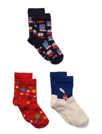 3-Pack Kids Holiday Socks Gift Set Socks & Tights Socks Multi/mønstret Happy Socks