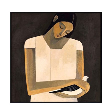 Serenity-kanvastaulu kehyksillä, 100x100 cm, Beige/Ruskea