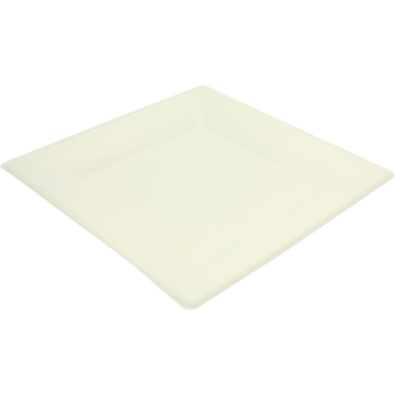 TALLERKEN HVIT BAGASSE 26X26CM