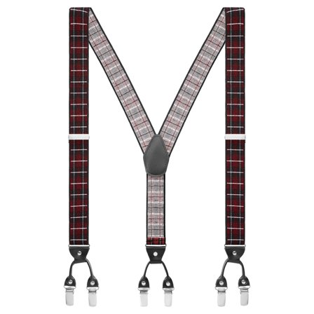 Vexel | Vínové šle s károvaným vzorem pro muže - Šle na klip