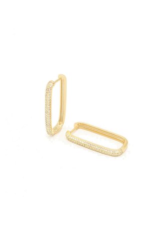 Diamond Edge Hoops Gold