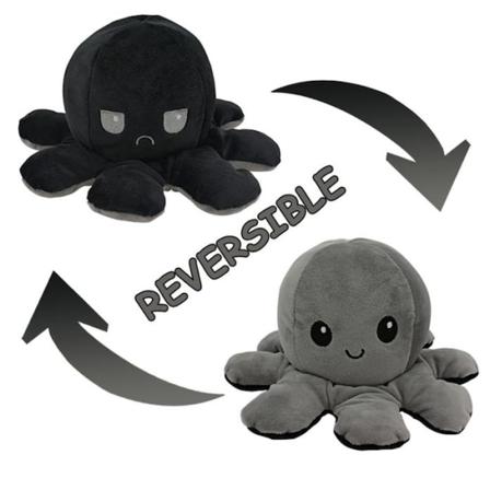 Dubbelsidig Vändbar Bläckfisk Plyschleksaker, Reversible Octopus Multifärg