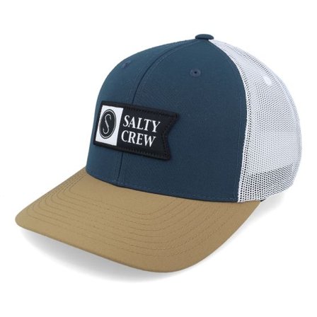 Salty Crew - Blå trucker Keps - Pinnacle 2 Retro Indigo/Tan Trucker @ Hatstore