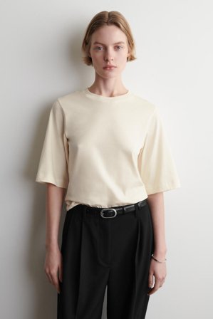 COS Women's Cotton T-Shirt in Beige