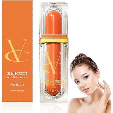 Five Vitamin C Kräm För Ansikte, Multi-Vc Naturlig Sminkkräm, Five Vitamin C Tone-Up Kräm, Återfuktande Smink Tone up Kräm