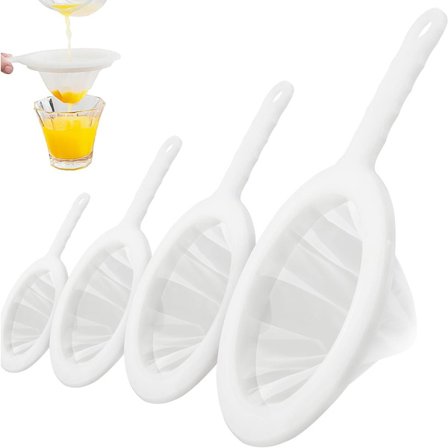 4 kpl - Suodatinsihvilä - nylon hieno siivilä kahvalla - 100/200/300/400 mesh - elintarvikesuodatin