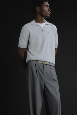 Soft Goat - Men's Waffle Pique - Men cashmere sweater - L - Light Grey