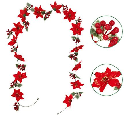 4 st 2,5 m Julgirlang, Julstjärnegirlang Kompatibel med Juldekoration