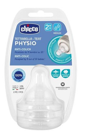 Chicco Tettarella 2 Pezzi Perfect5 Silicone 2 Fori 2M