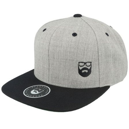 Bearded Man - Grå snapback Keps - Side Logo Grey/Black Snapback @ Hatstore