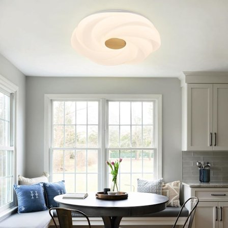 LED innfelt taklampe, 48W dimbar blomsterformet taklampe, 14,8 tommer 3 CCT, tett til taket, egnet for soverom, gang, stue,