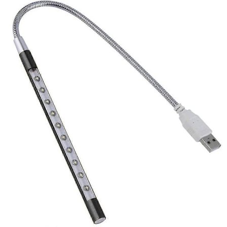 Kevyt kannettavan tietokoneen lamppu USB LED 5V 1W 10 LED pitkä joutsenkaula kosketushimmennin lamppu kannettavan tietokoneen näppäimistön yövalo