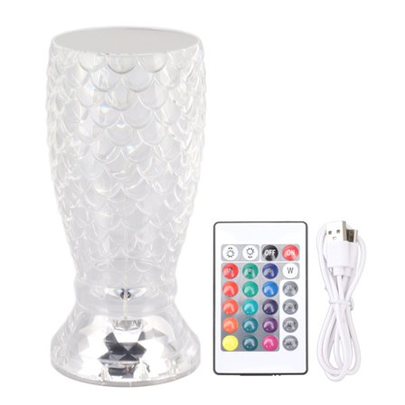 Kristallilamppu RGB 16 väriä säädettävä kalansuomu kosketusohjaus kristal valot makuuhuoneeseen olohuoneeseen toimistoon