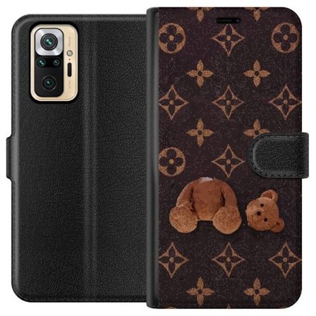 Yhteensopiva Lompakkokotelo Xiaomi Xiaomi Redmi Note 10 Pro Graafinen monogrammikuvio, jossa taiteellisesti muotoiltu nalle