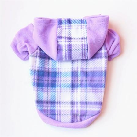 Hund Kattkläder Höst Hoodie Polar Fleecekläder för små hundar Purple L