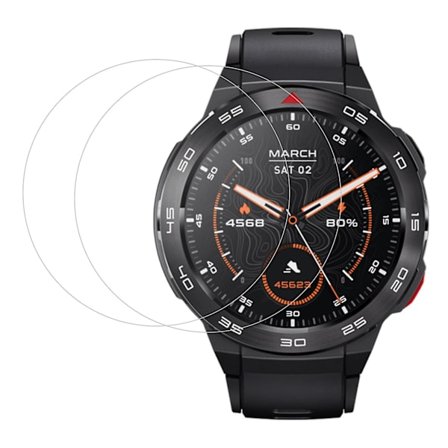 2 stk. Skærmbeskytter til Mibro Watch GS Pro - 2.5D Buet Kant Hærdet Glas HD Klar Film