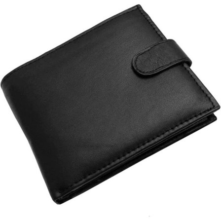 UK Herre , Blokerende sikker blødt læder Tri Fold Wallet kortspor (Carbon Black)